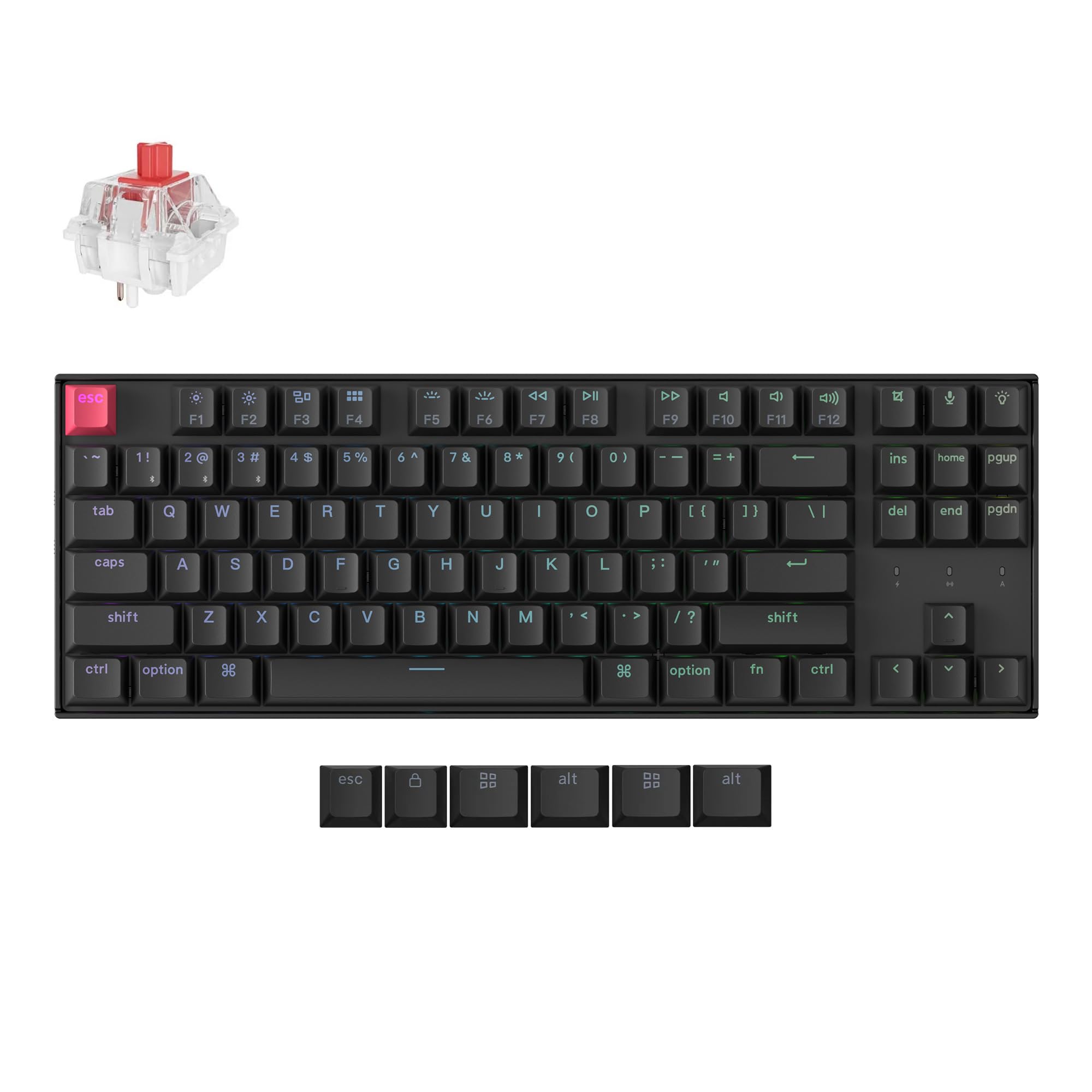 Amazon.com: Keychron K8 V2 Wireless RGB Mechanical Keyboard, QMK